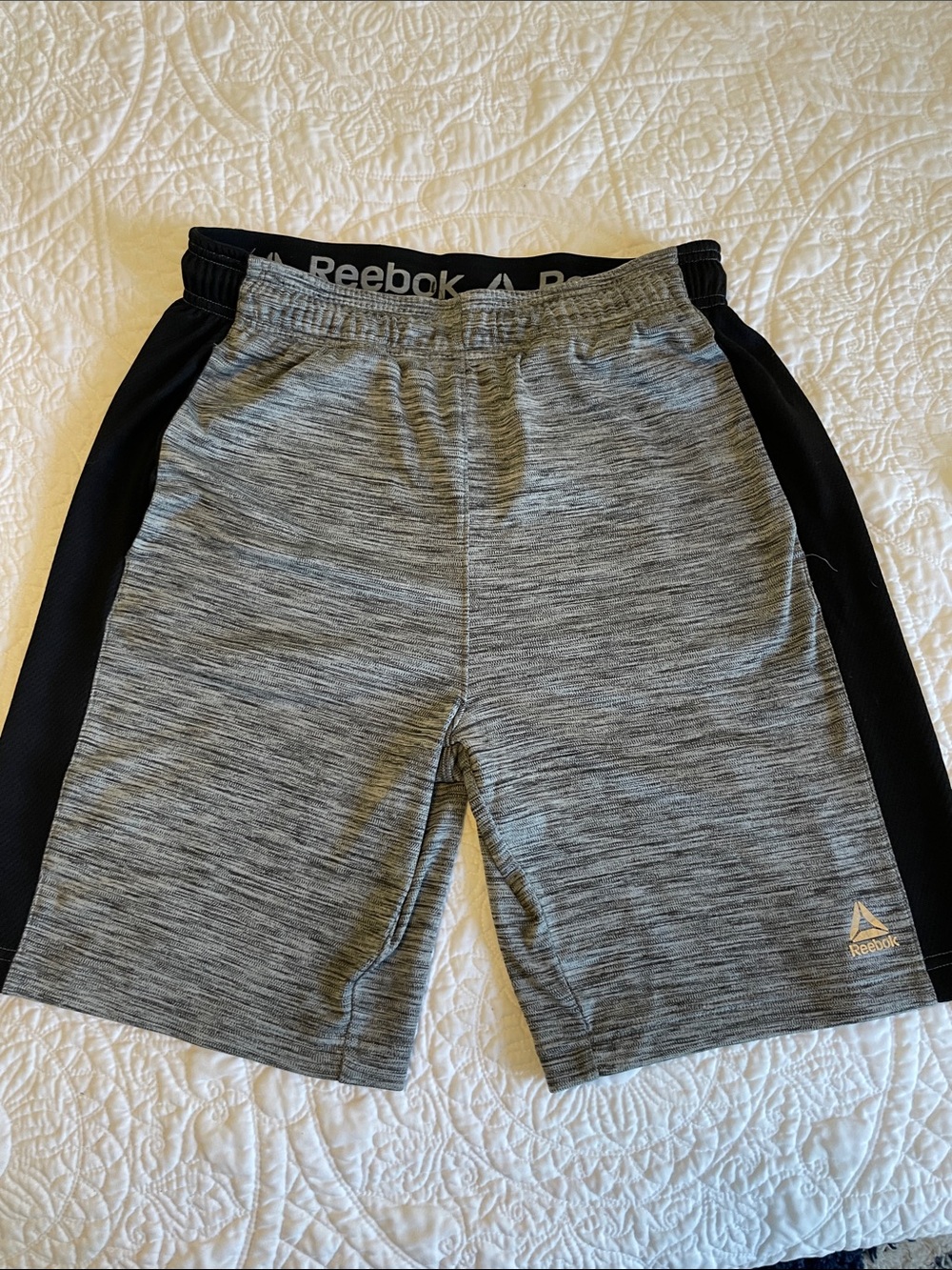 Reebok Men’s Gray Shorts with Black Side Panels